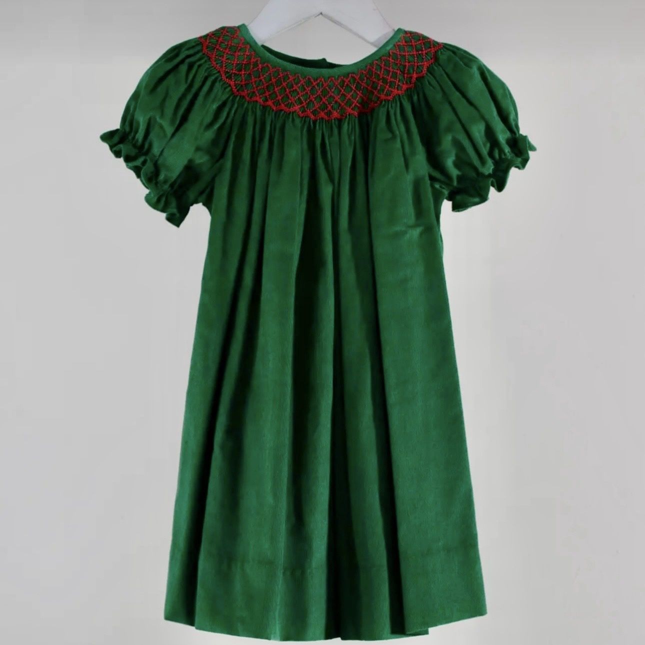 Girls Green Corduroy Long Bubble