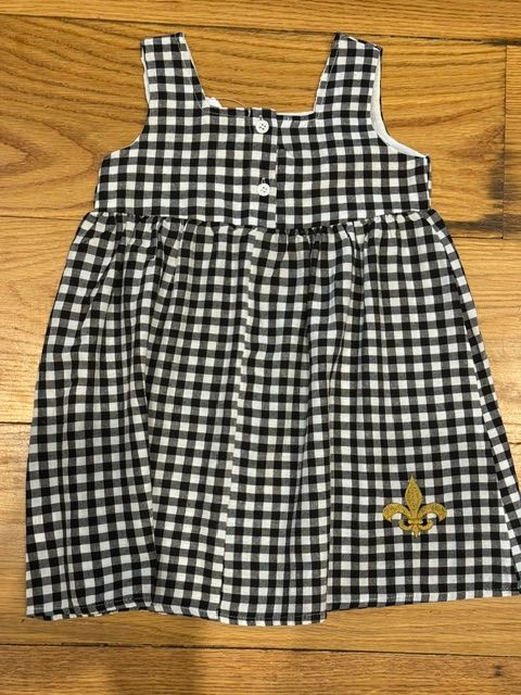 Girls Saints Black Gingham Dress