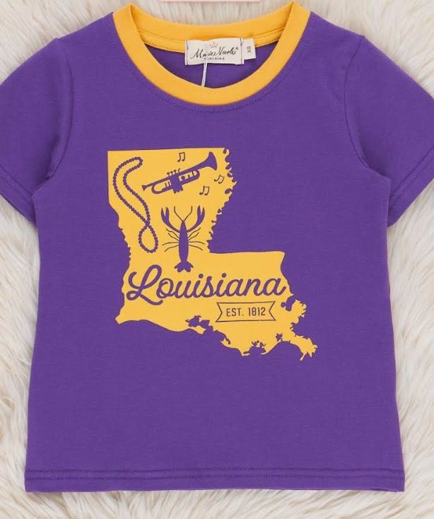 Boys LSU Purple w Louisiana State/Yellow Trim