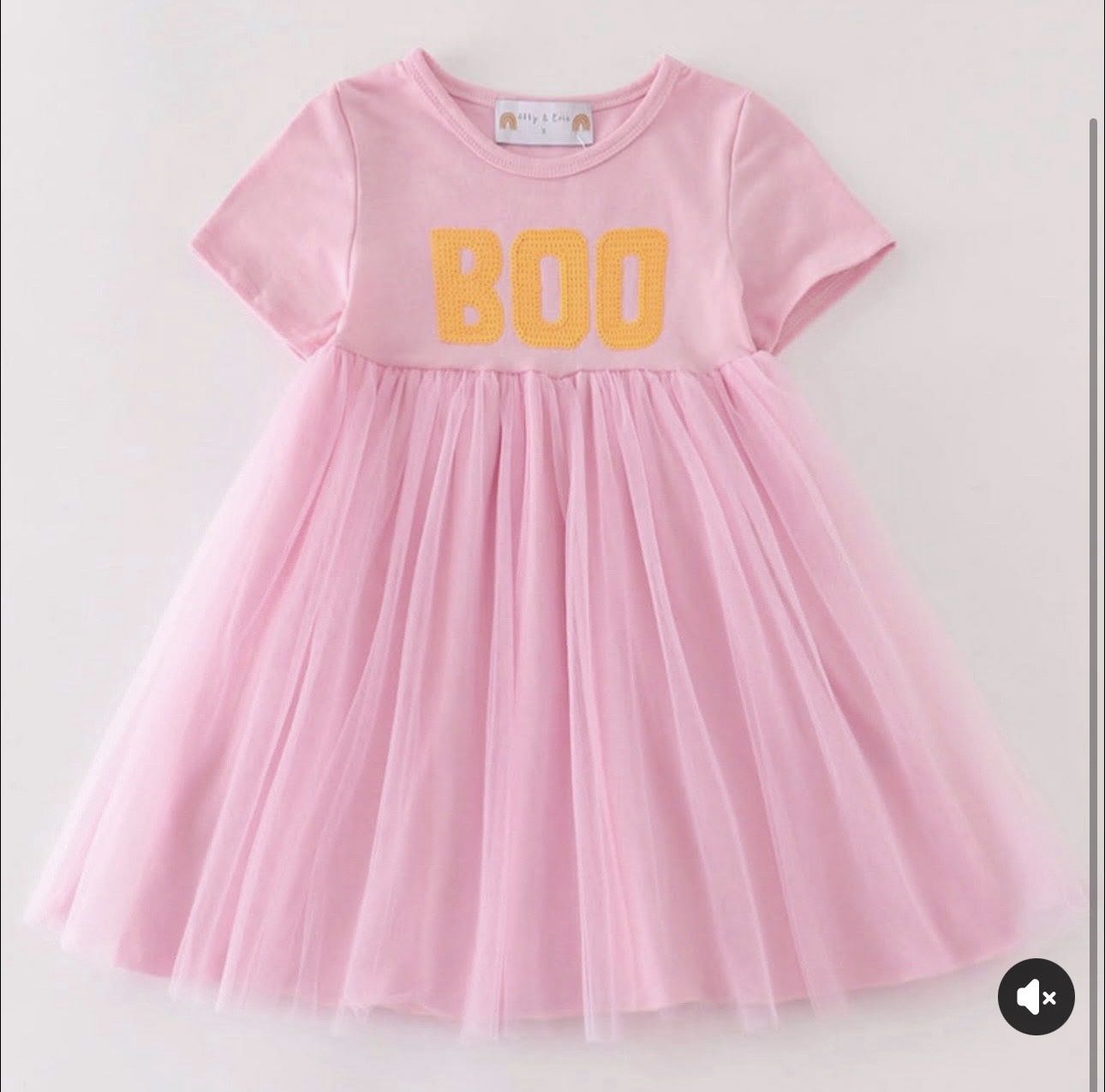 Pink Boo Dress with  Tulle Skirt