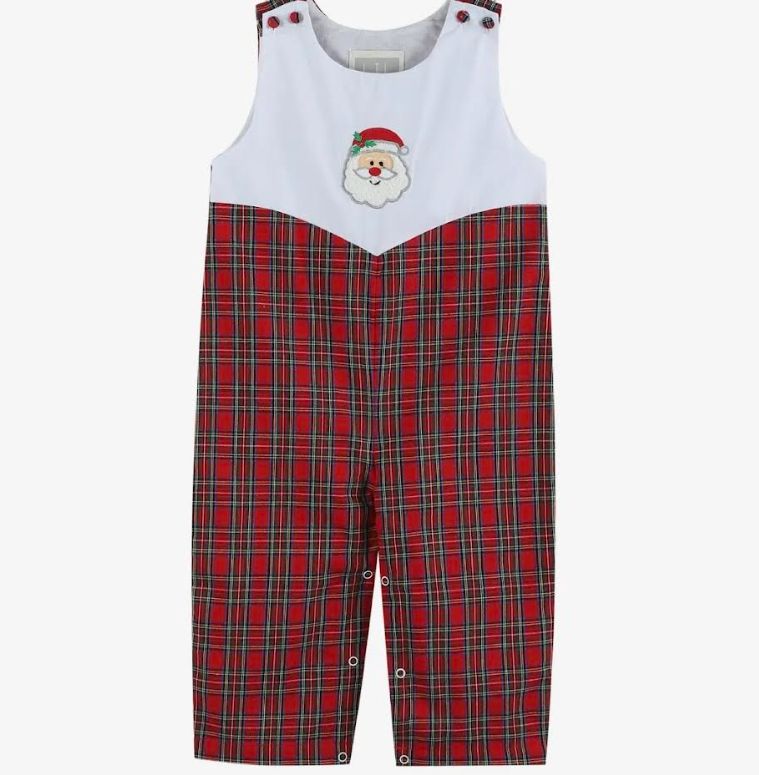 Boys Red Christmas Plaid Long Jon Jon