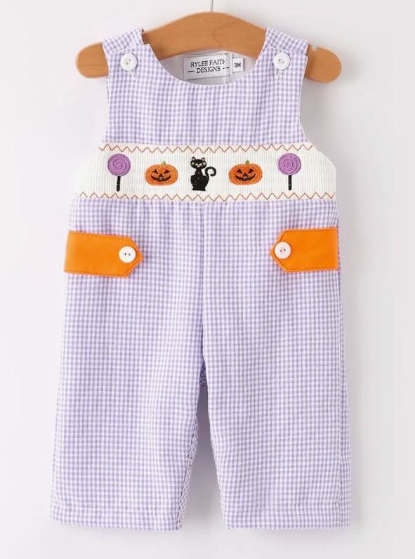 Purple Gingham Halloween Lollipop Jon Jon