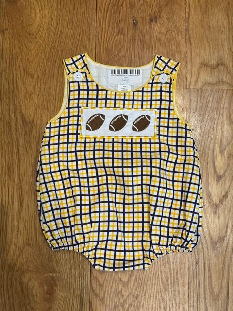 LSU Plaid Bubble w Three Footballs