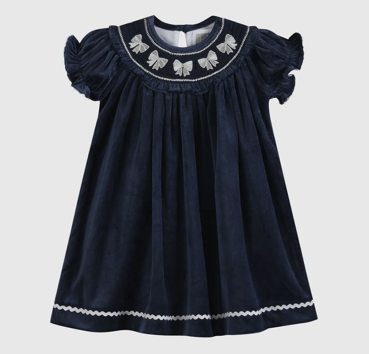 Blue Velvet Bow Dress
