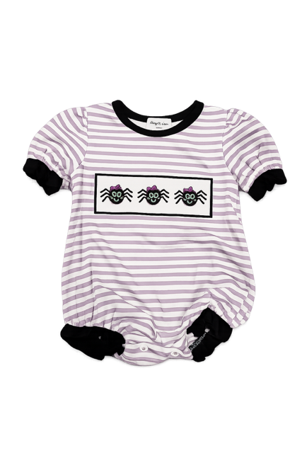 Purple Stripe Halloween Spider Girl Bubble