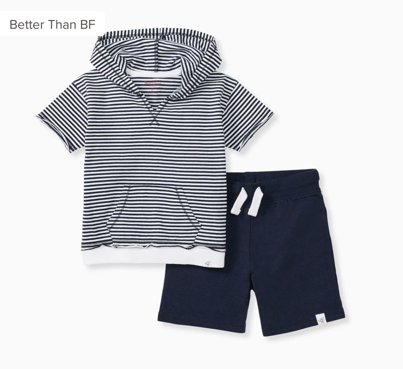 Navy Stripe Shorts Set