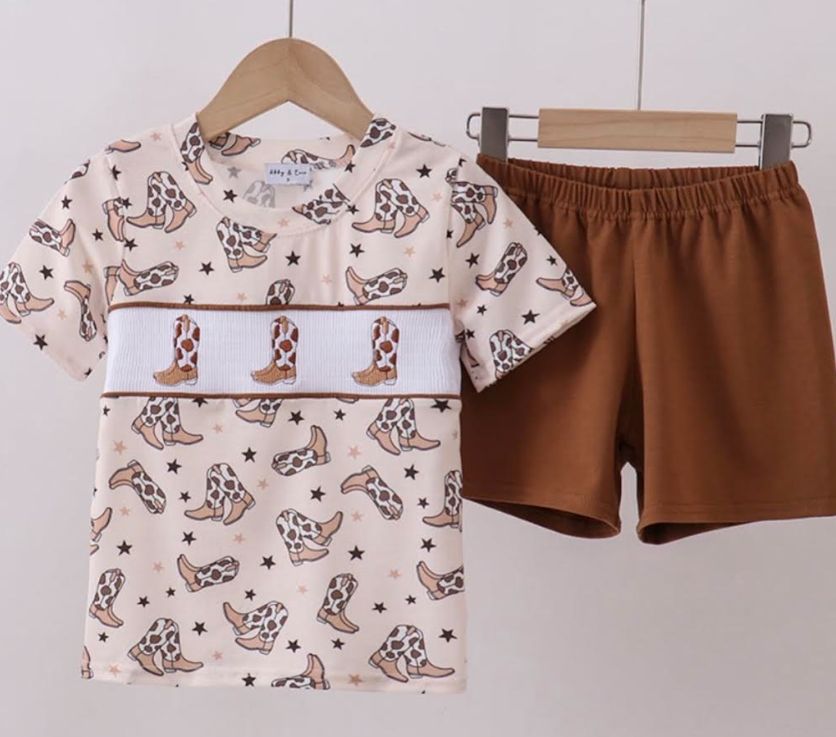 Boys Cowboy Shorts Set