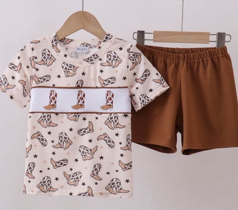 Boys Cowboy Shorts Set