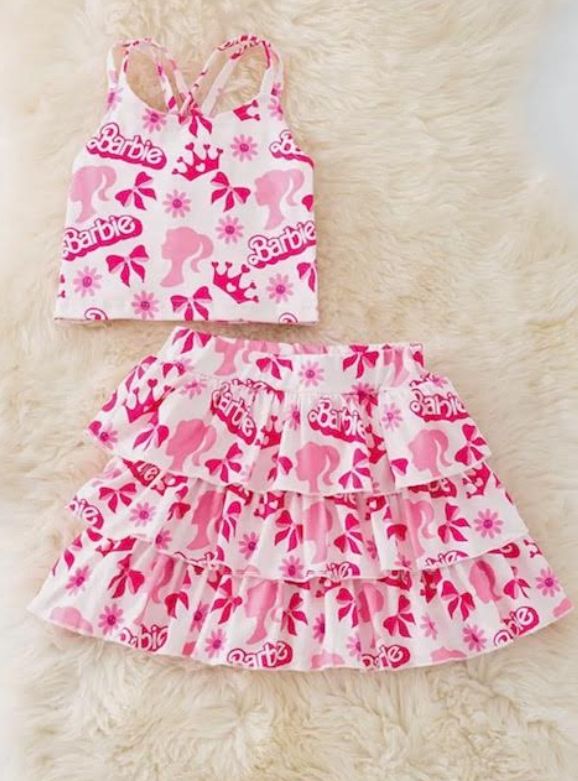 Pink Barbie Skort Set