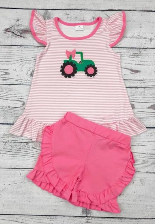 Pink Tractor Girls SS