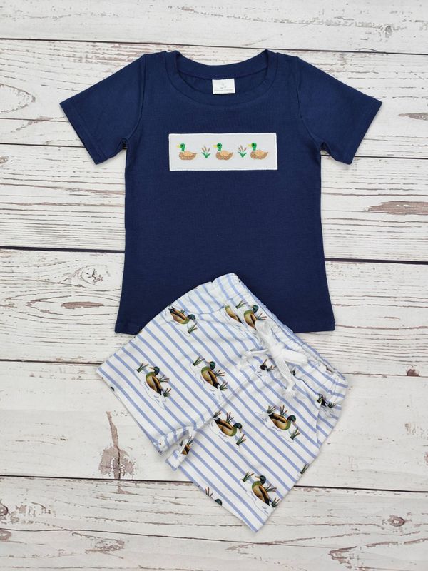 Navy Duck Applique SS