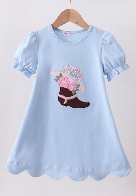 Cowboy Boot w Florals Dress