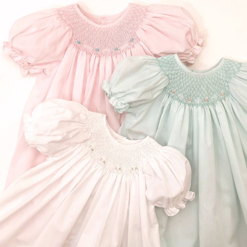 Girls Smocked Daygown Pink
