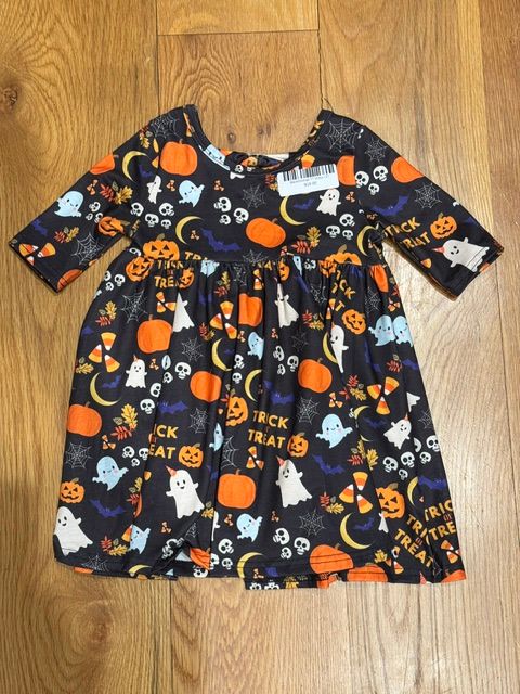 Black/Orange Halloween Twirl Dress