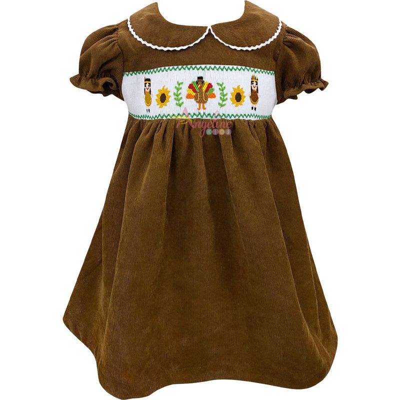 Corduroy Thanksgiving Brown Tribal Dress