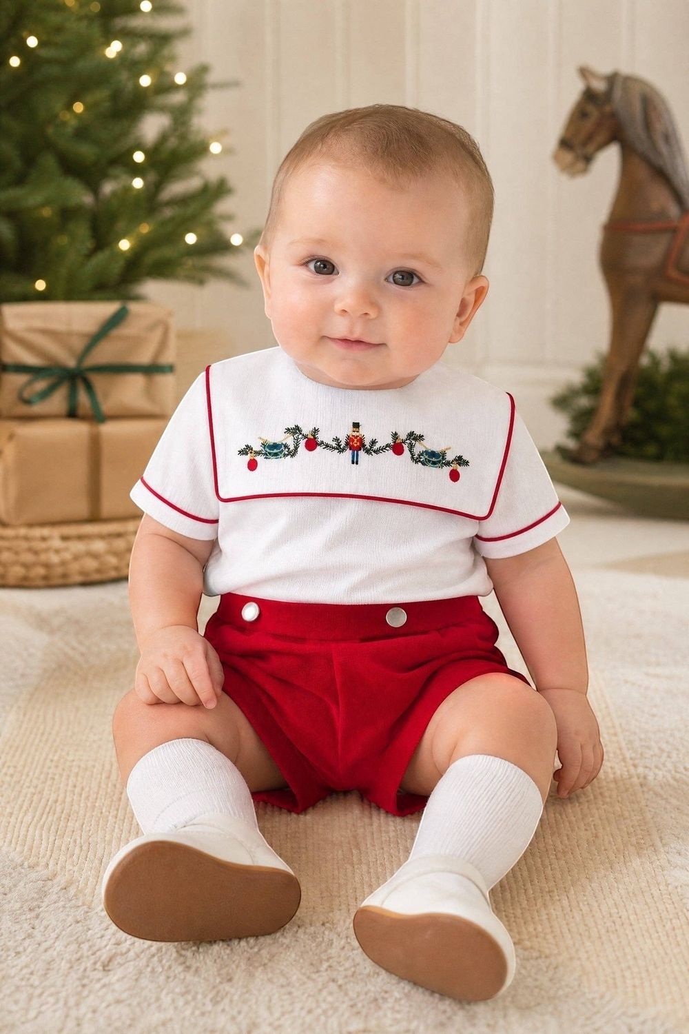 Red Wooden Soldier Boy Bobbie Suit