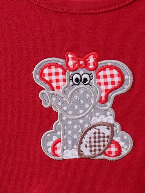 Red Alabama Elephant Applique Twirl Dress