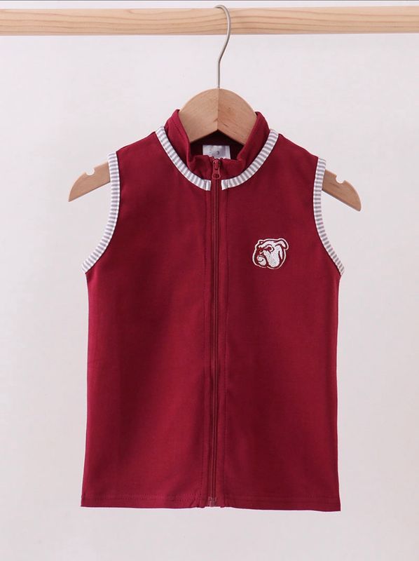 Maroon Mississippi Bulldog Boys Vest