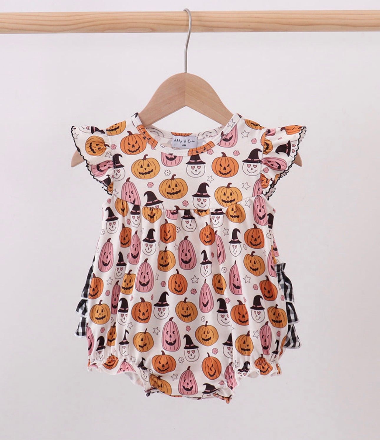 Halloween Baby Pumpkin Ruffle Bubble