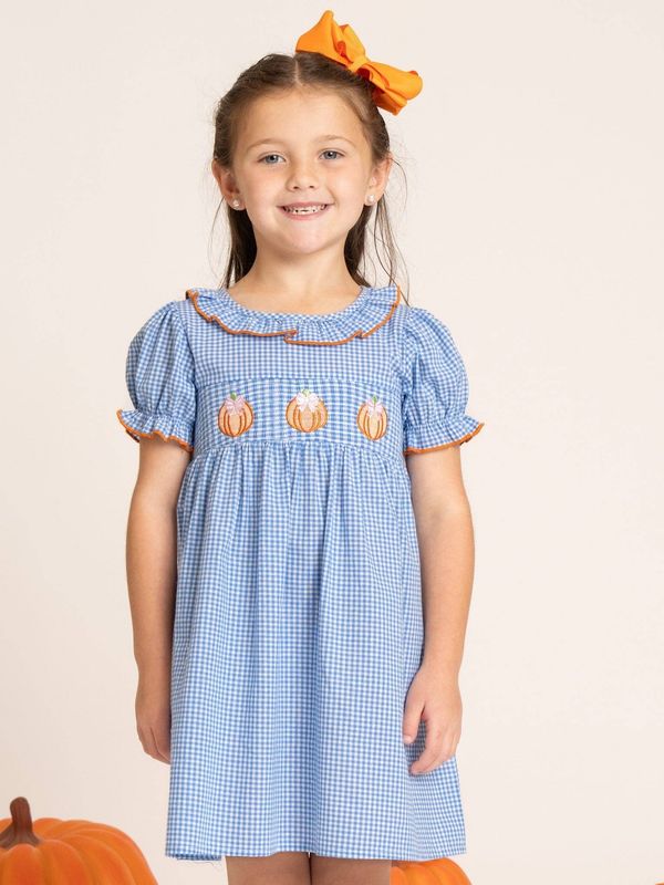 Pumpkin Posh Halloween Embroidered Smocked Dress