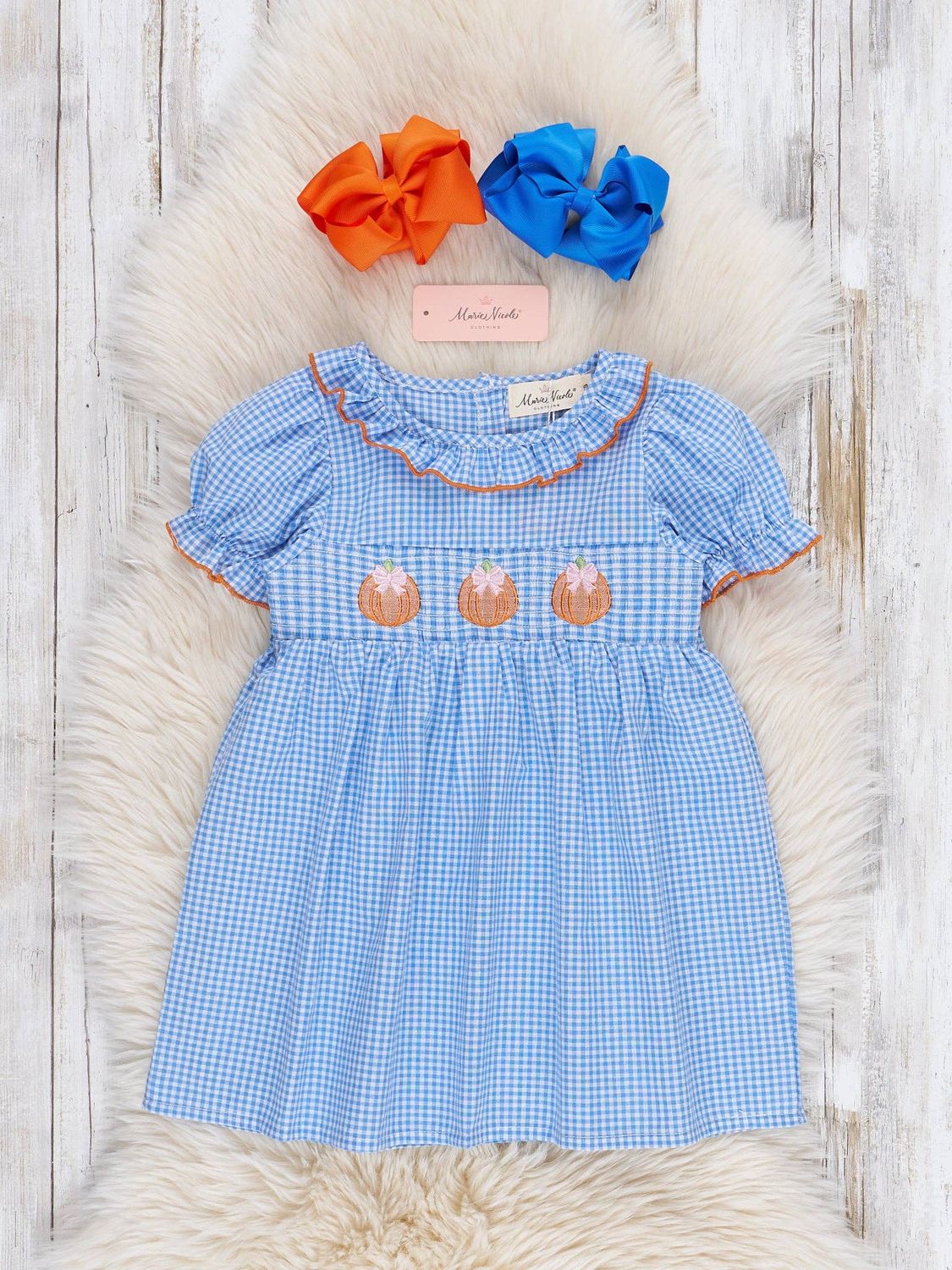 Pumpkin Posh Halloween Embroidered Smocked Dress, Size: S(2yrs)