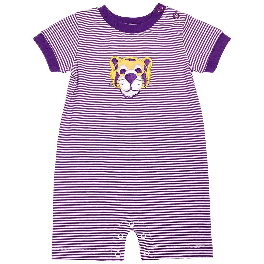Purple &amp; Gold Tiger Boy's Romper