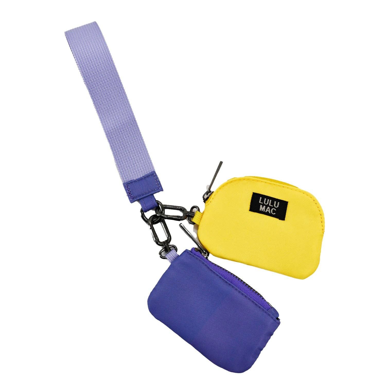 Purple/Yellow Lulu Mac Double Pouch Wristlets