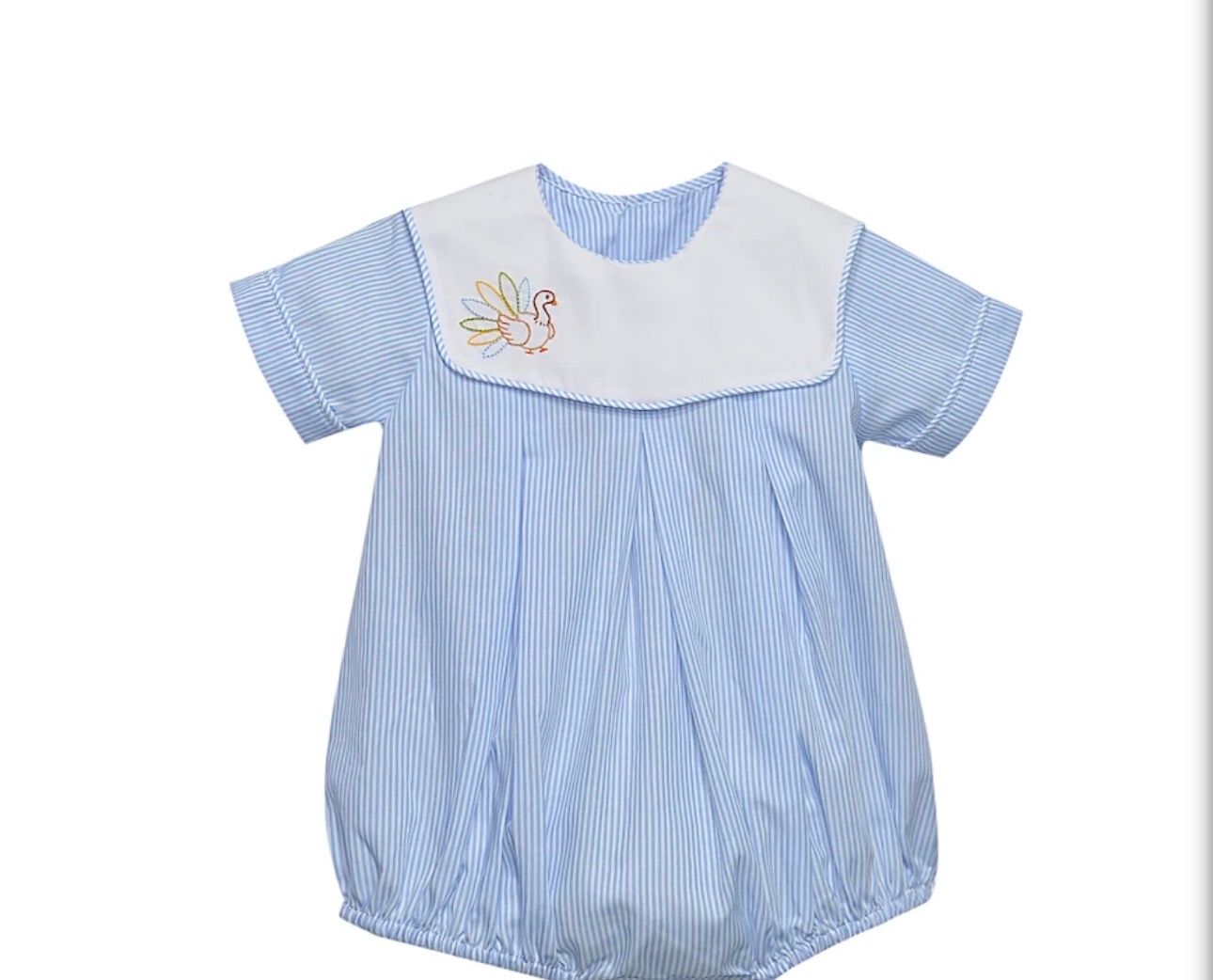 Boys Blue Pinstripe Thanksgiving Bubble
