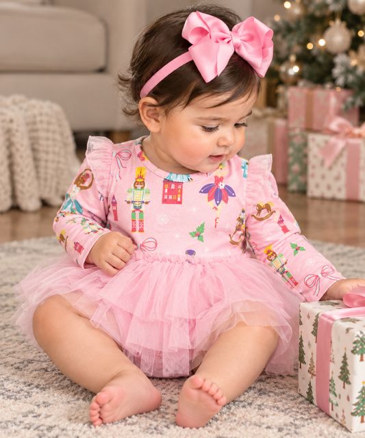 Girls Christmas Pink Nutcracker Tutu Dress