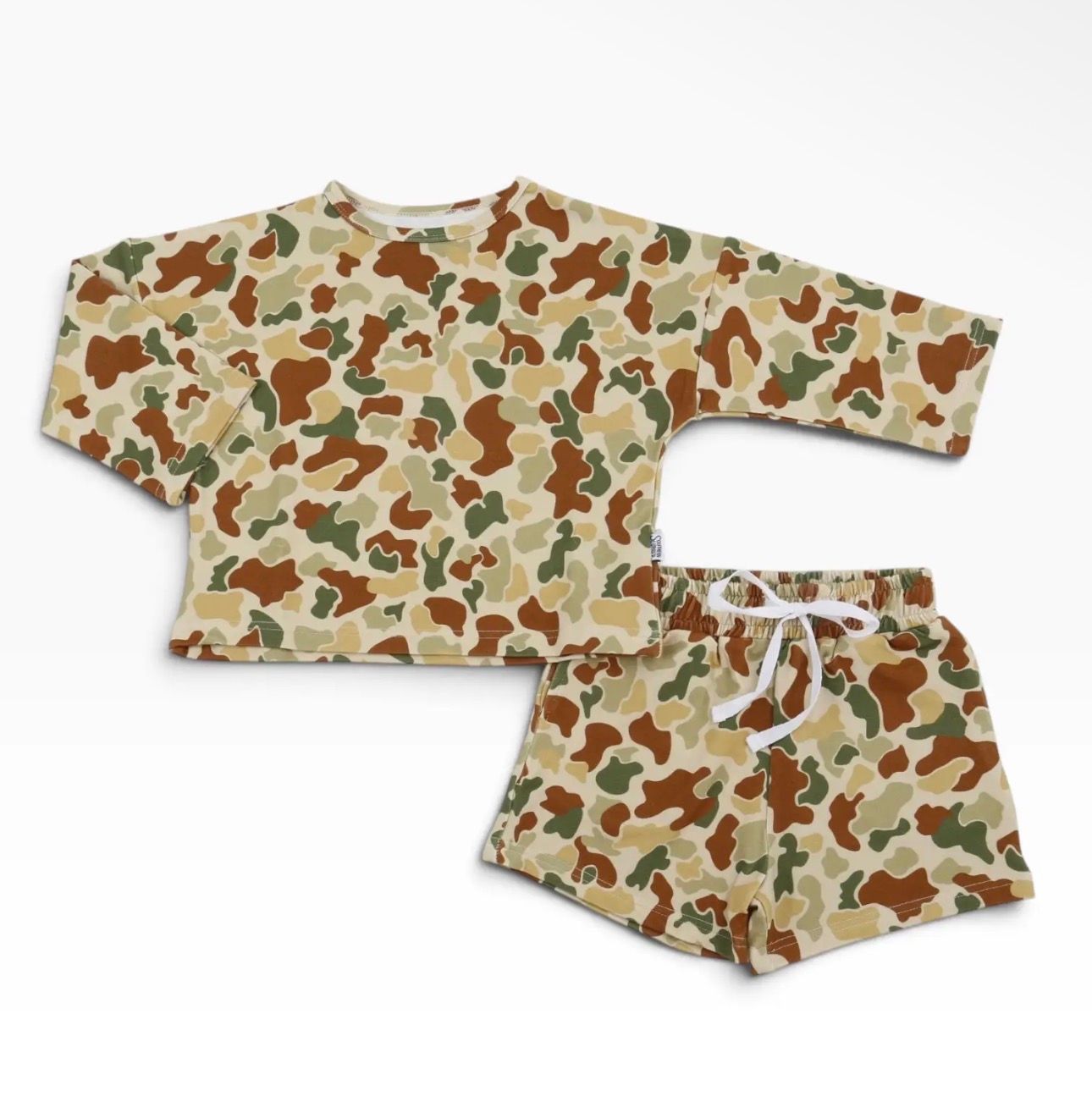 Girls Camo Bamboo Shorts Sets