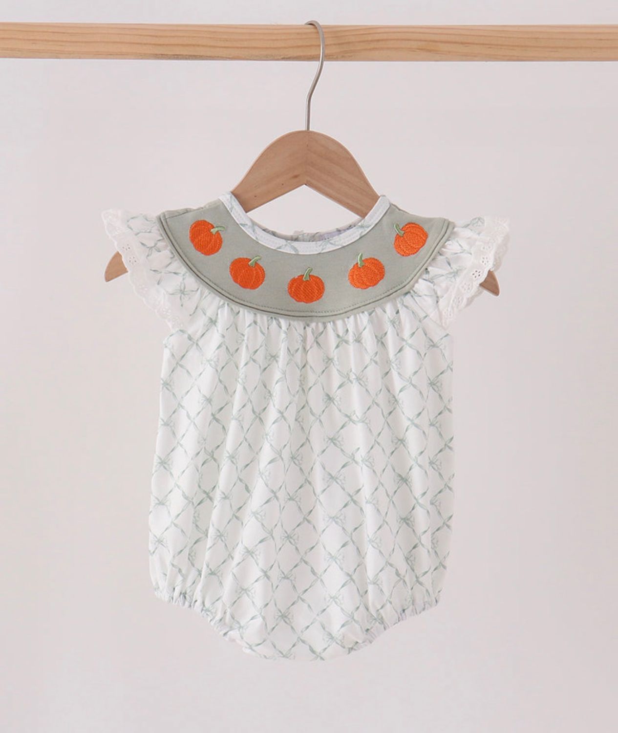 Girls Sage Green Thanksgiving Bubble