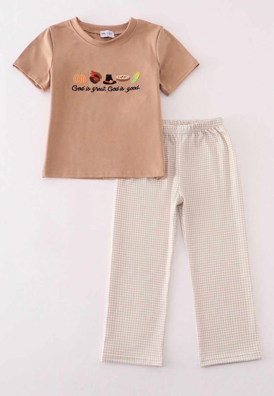 Boys Thanksgiving God is Great Pants Set