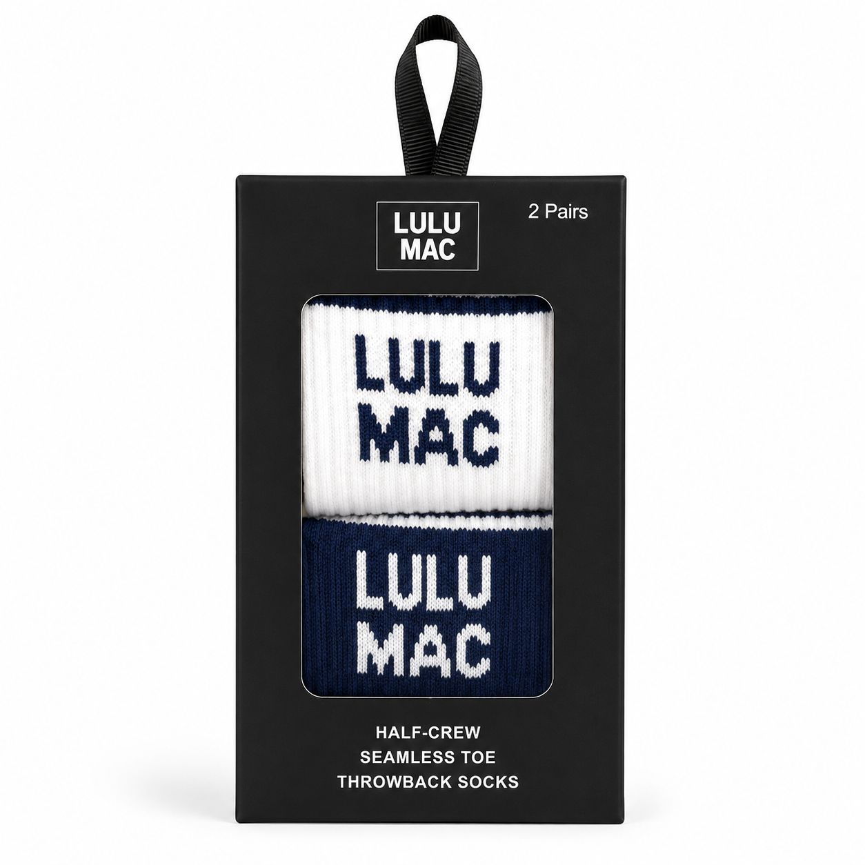Lulu Mac Socks 2 Pair Box-  NAVY/NAVY