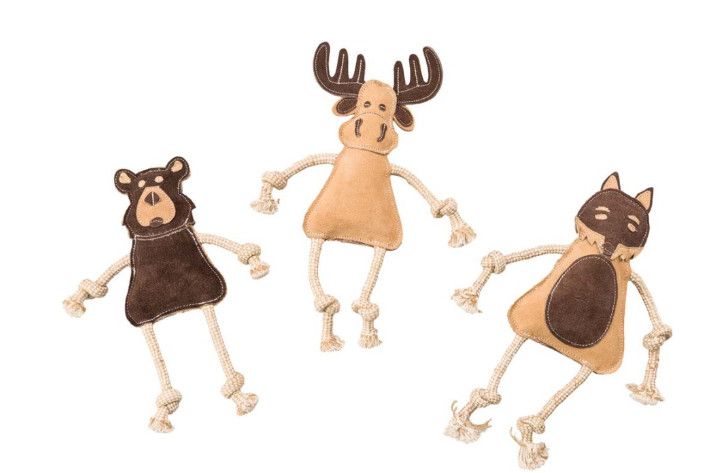 Ethical Pet Spot Dura-Fused Leather Forest Dog Toy, Character Varies, 14-in