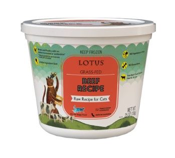 Lotus Grass-Fed Beef Raw Frozen Cat Food, 25-oz