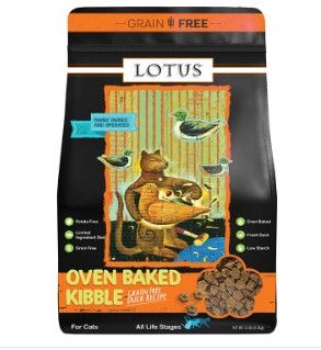 Lotus Oven-Baked Kibble Duck Grain-Free Dry Cat Food, 5-lb