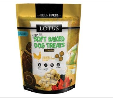 Lotus Soft Baked Chicken & Chicken Liver Grain-Free Dog Treats, 10-oz