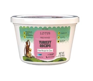 Lotus Free Range Turkey Raw Frozen Cat Food, 17-oz