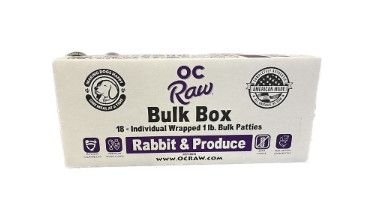 OC Raw Dog Rabbit & Produce Patties Raw Frozen Dog Food, 18-lb