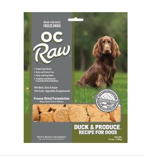OC Raw Dog Duck & Produce Sliders Raw Freeze-Dried Dog Food, 14-oz