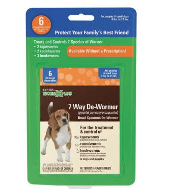 Sentry Hc Worm X Plus 7 Way De-Wormer For Puppies & Small Dogs, 6-count