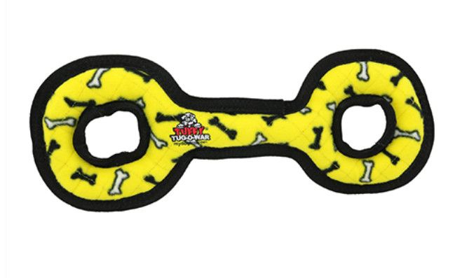 Tuffy Ultimate Tug-O-War Dog Toy, Yellow Bone
