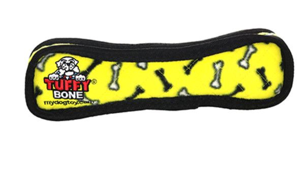 Tuffy Ultimate Bone Dog Toy, Yellow Bones