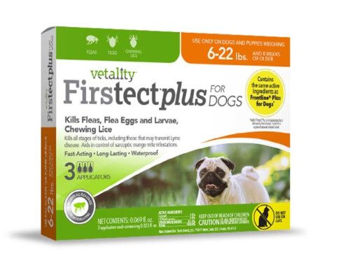 Vetality Firstect Plus for Small Dogs 6-22-lb, 3-pk