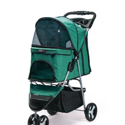 Dogline Casual Stroller with a Removable Cup Holder for Pets, Teal