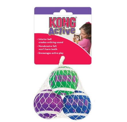 KONG Active Tennis Balls with Bells Cat Toy