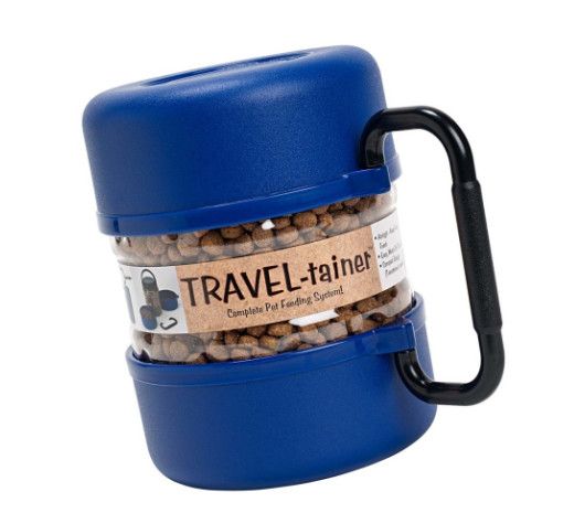 Gamma2 Travel-tainer Complete Pet Feeding System, Blue
