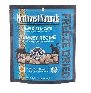 Northwest Naturals Raw Diet Grain-Free Turkey Nibbles Freeze-Dried Cat Food, 11-oz