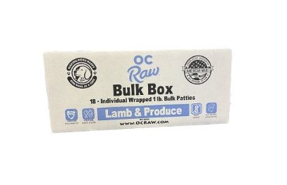 OC Raw Dog Lamb & Produce Patties Raw Frozen Dog Food, 18-lb bulk