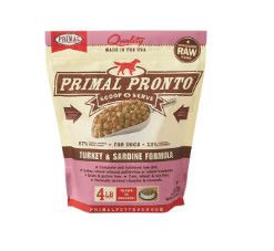 Primal Pronto Raw Frozen Turkey & Sardine Formula Dog Food, 4-lb